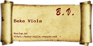 Beke Viola névjegykártya